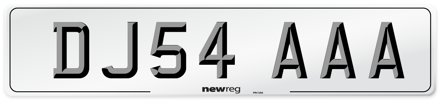DJ54 AAA Number Plate from New Reg
